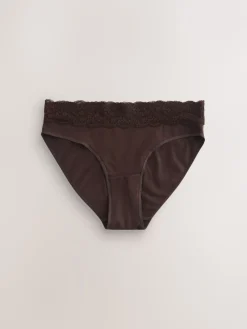 Blauw fijne bloemenprint - Katoenen kanten slipjes 4 stuks*Next Sale