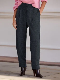 Blauw geruit - N. Premium broek met tonvormige pijpen en wol*Next