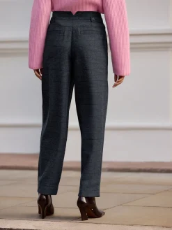 Blauw geruit - N. Premium broek met tonvormige pijpen en wol*Next