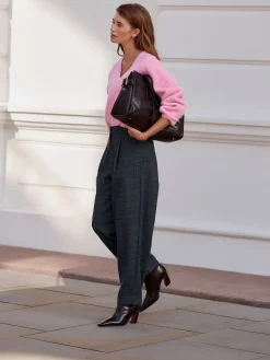 Blauw geruit - N. Premium broek met tonvormige pijpen en wol*Next