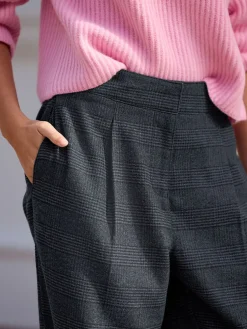 Blauw geruit - N. Premium broek met tonvormige pijpen en wol*Next