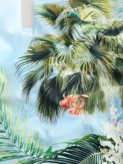 Blauw met jungleprint - Buikbedekkend badpak met ruime ronde hals*Next Sale