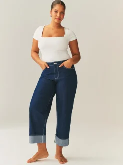 - Boyfriend Hourglass Wide Leg Mid Rise Turn Up Jeans*Next Online