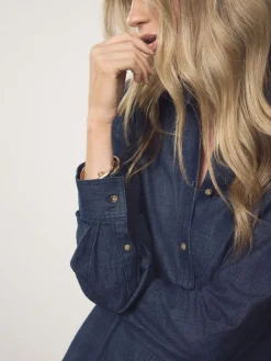 - Cinch Waist Fitted Long Sleeve Denim Shirt*Next Discount