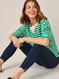 Blauw met wassing - Cropped denim jersey legging*Next