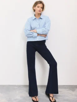 - Denim jersey legging met uitlopende pijpen*Next