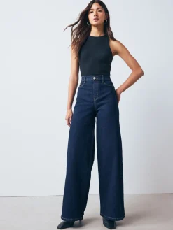 - High Rise FlexiFit Stretch Pull On Wide Leg Jeans*Next Sale