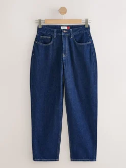 Blauw met wassing - Jeans met zandloperpasvorm en ruime pijpen*Next Sale