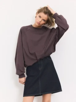 Blauw met wassing - Knee Length Denim Skirt*Next Hot