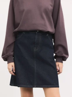 Blauw met wassing - Knee Length Denim Skirt*Next Hot