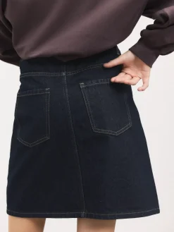 Blauw met wassing - Knee Length Denim Skirt*Next Hot