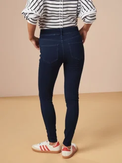 Blauw met wassing - Lange jersey denim leggings*Next Clearance