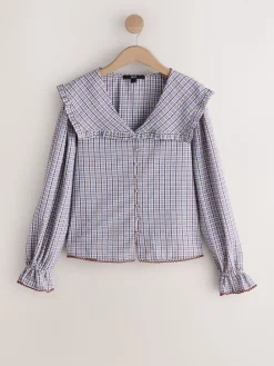 - Oversized Collar Long Sleeve Blouse*Next Discount