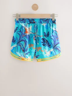 Blauwe print - Sportshort met contrasterende Streep*Next Discount
