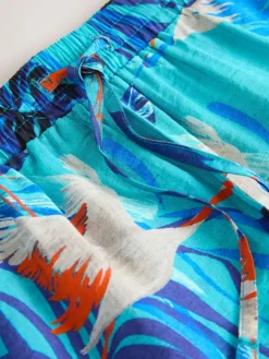 Blauwe print - Sportshort met contrasterende Streep*Next Discount