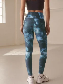 Blauwe verfPrint - Power Active sportlegging*Next