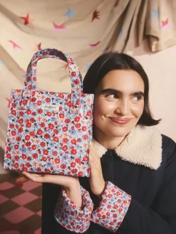 Blauwe vouwbare sterretjesprint - Kleine gecoate boekentas*Cath Kidston