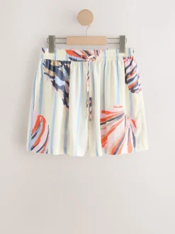 Blauw/ecru - Short met linnen*Next