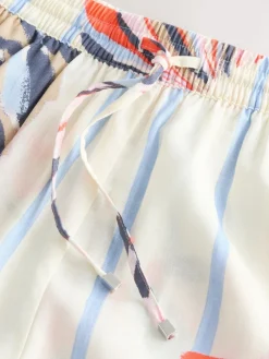 Blauw/ecru - Short met linnen*Next