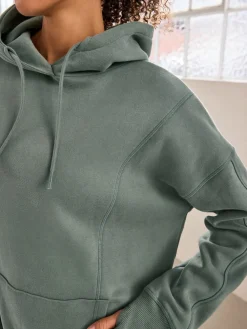 Blauwgroen - Active Longline Overhead Hoodie met superzacht naaddetail en zakken*Next Best