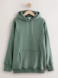 Blauwgroen - Active Longline Overhead Hoodie met superzacht naaddetail en zakken*Next Best