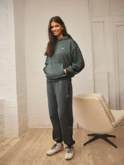 Blauwgroen - Joggingbroek met banden*self. Clearance