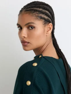 - Lexi Rib-Knit Button Shawl Jumper*Reiss