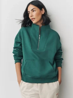 - Relaxed fit sweatshirt van zware katoenrijke jersey met ritssluiting bij de hals*Next Online