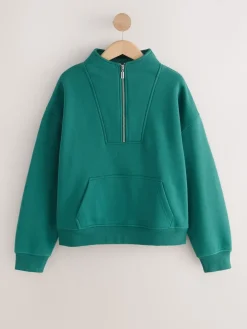 - Relaxed fit sweatshirt van zware katoenrijke jersey met ritssluiting bij de hals*Next Online