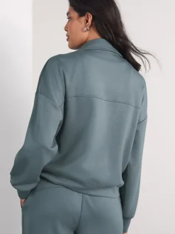 Blauwgroen - Slinky Supersoft Utility Funnel Neck Jacket*Next Best