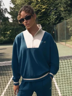 - Sweatshirt met korte rits*self. Discount