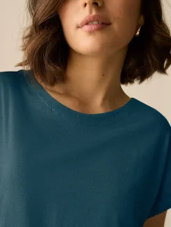 Blauwgroen - T-shirt met kapmouwtjes*Next