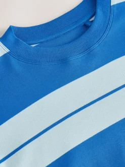 Blauw/lichtblauw - Boxy oversized T-shirt met relaxte pasvorm van zware stof en ronde hals*Next Discount