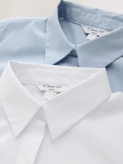 - Fitted Stretch Essential Long Sleeve Shirts 2 Pack*Next Outlet