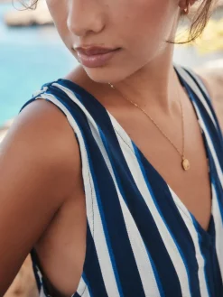 Blauw/wit - Jersey Summer Playsuit*Next New