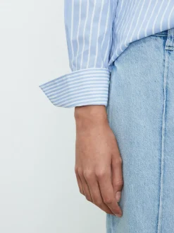 Blauw/witte streep - Fitted Stretch Essential Long Sleeve Shirt*Next New