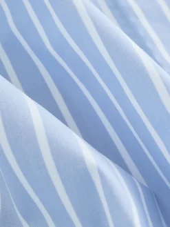 Blauw/witte streep - Fitted Stretch Essential Long Sleeve Shirt*Next New