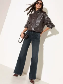 Blauw-zwart denim - X Lucy Mecklenburgh alledaagse jeans met wijde pijpen*Friends Like These Discount