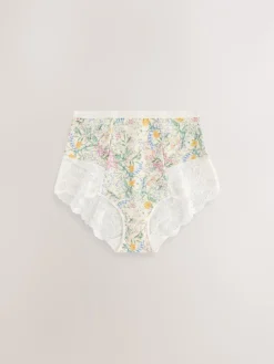 Bloemenprint/Bleekroze - Vormgevende kanten slipjes 2 set*Next Outlet