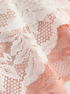 Bloemenprint/Bleekroze - Vormgevende kanten slipjes 2 set*Next Outlet