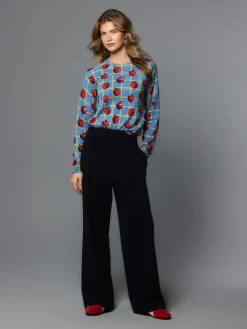 Blue Apple Check Pattern - Soft Touch Ronde hals Katoen Rijke Trui*Next New