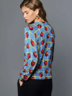 Blue Apple Check Pattern - Soft Touch Ronde hals Katoen Rijke Trui*Next New