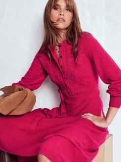 Lace Insert Knitted Midi Dress*Boden Best