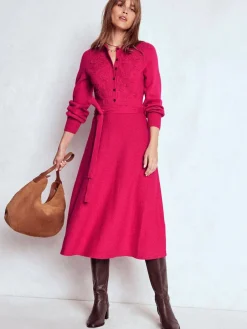 Lace Insert Knitted Midi Dress*Boden Best