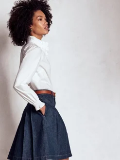 Pleated Denim Skirt*Boden Discount