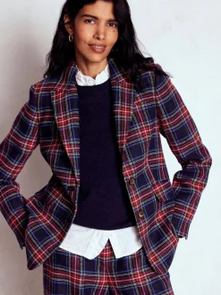 Stamford Wool-Blend Check Blazer*Boden Outlet