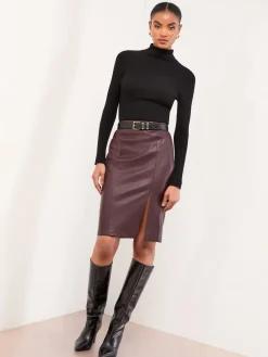 - - Midi-rok met zijsplit*Lipsy Outlet