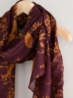 Bordeauxrode vogel-Print - Dunne plissé sjaal*Next Outlet