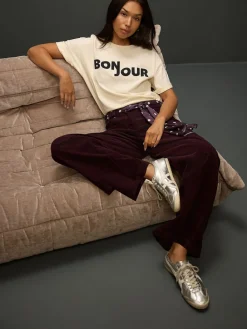 - Cord Wide Leg Trousers With Scarf*Next Online