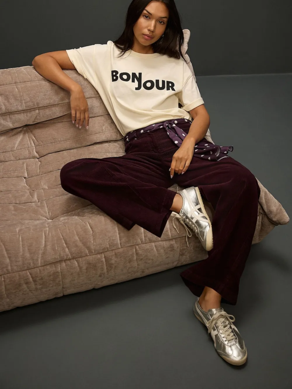 - Cord Wide Leg Trousers With Scarf*Next Online